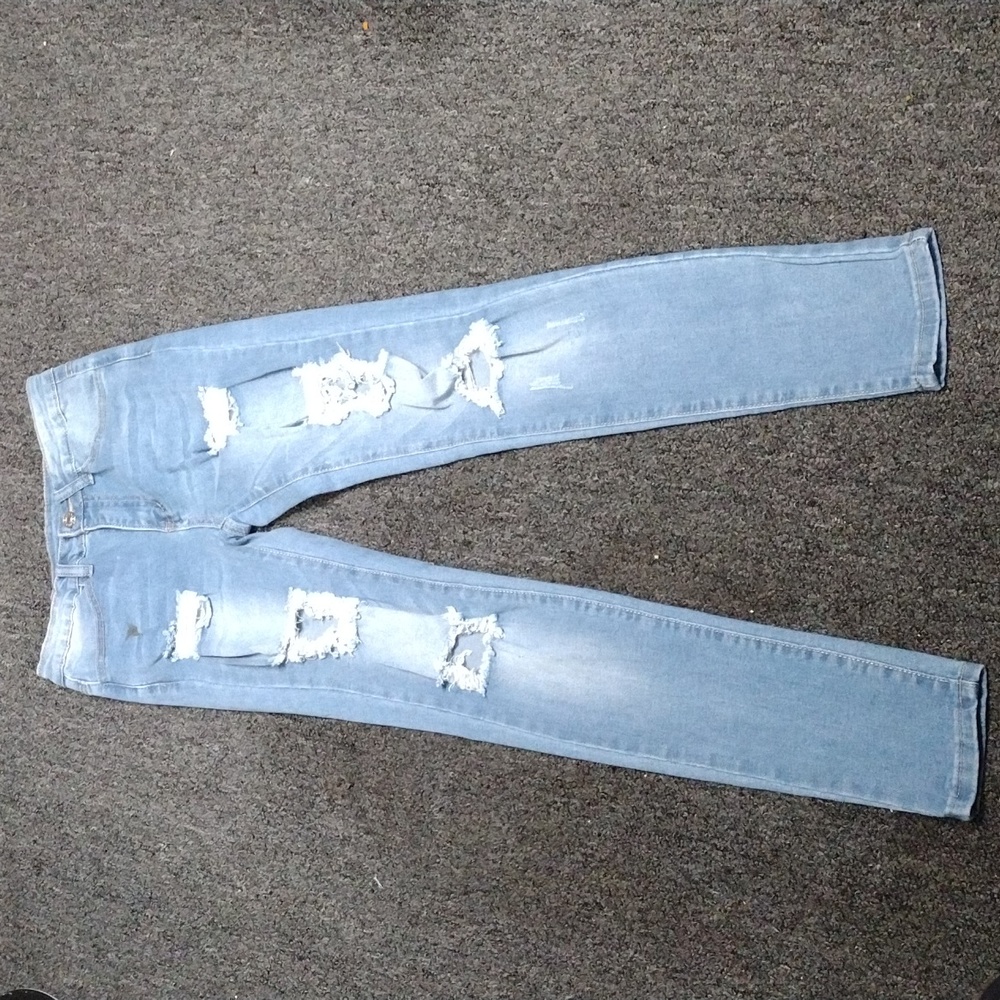 SHEIN Distressed Boyfriend Jeans Light Wash Size XS